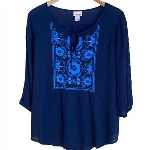 Mossimo Supply Co. Embroidered Women’s Top Sz M